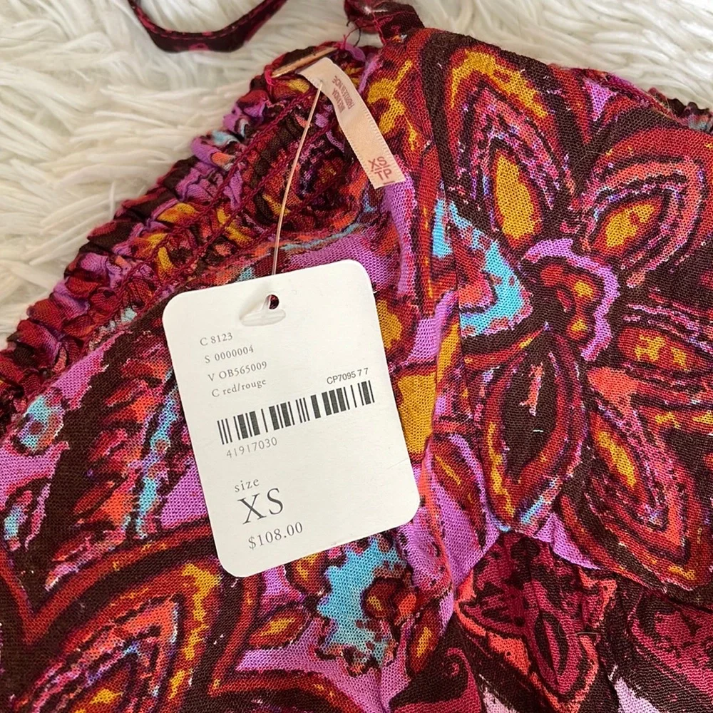 Free People Maribelle Red Cut Out Jumper Jumpsuit Size XS - Picture 4 of 5